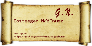 Gottsegen Nónusz névjegykártya